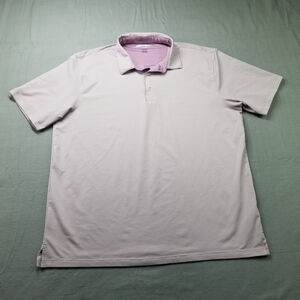 Greg Norman Polo Shirt Mens Size XL Purple Striped Performance Golf Shark